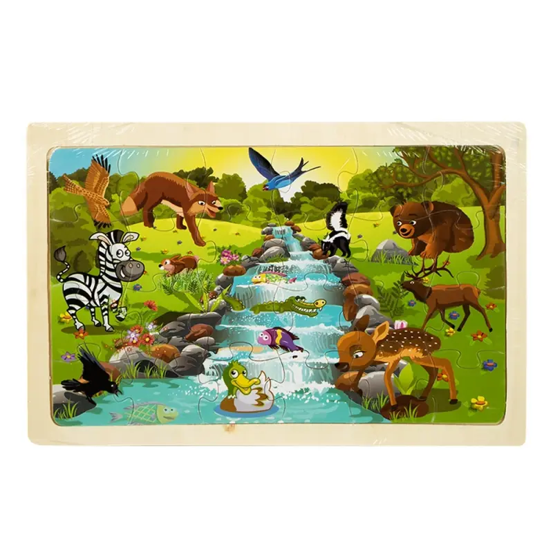 Puzzle lemn animale