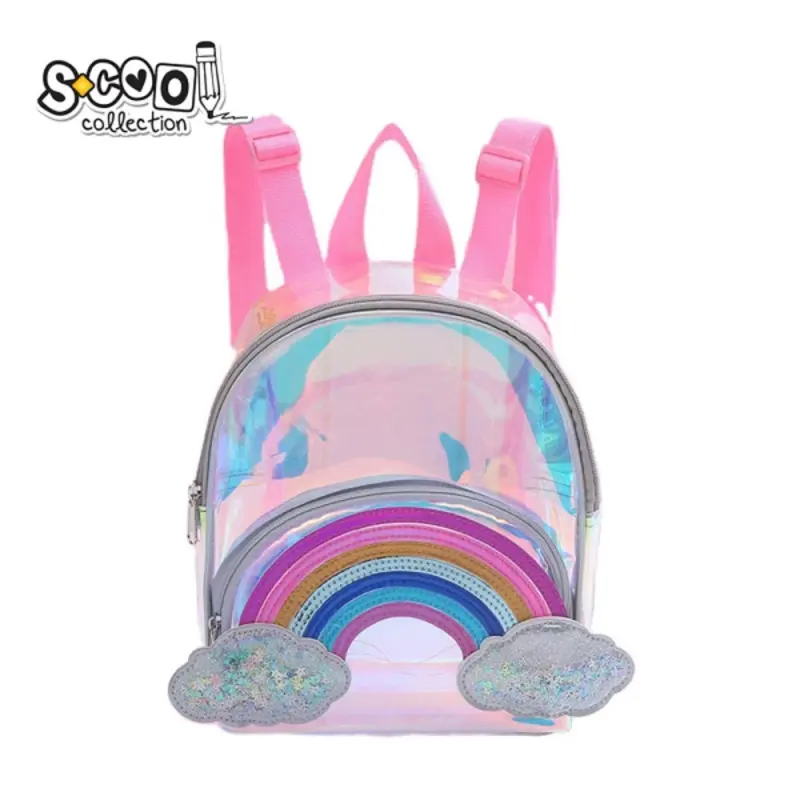 Ghiozdan gradinita transparent RAINBOW, 20x26x13 CM