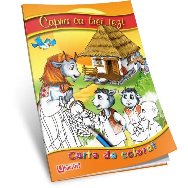 Carte de colorat - Capra cu trei iezi