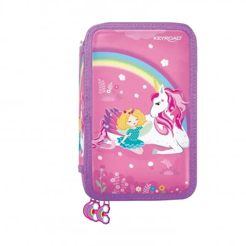 Penar echipat Keyroad, 3 fermoare, 52 piese, roz