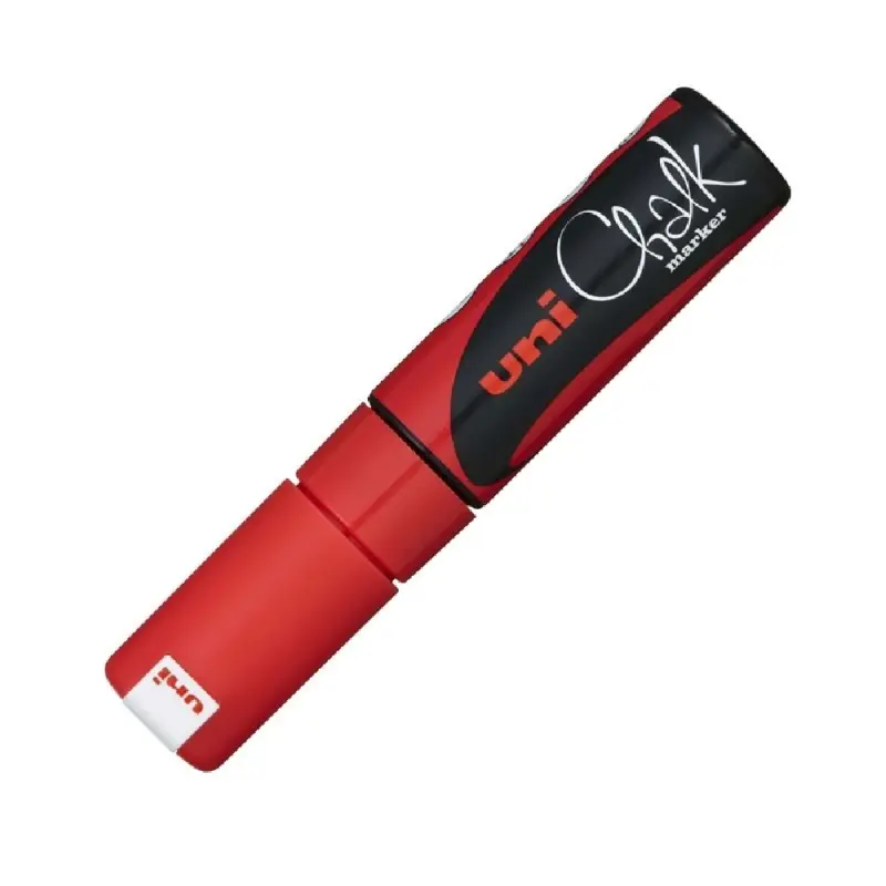 Marker creta lichida UNI Chalk, 8mm, ROSU FLUO