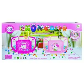 Tarc de joaca, fete + 60 mingiute, 135x135x62.6 cm