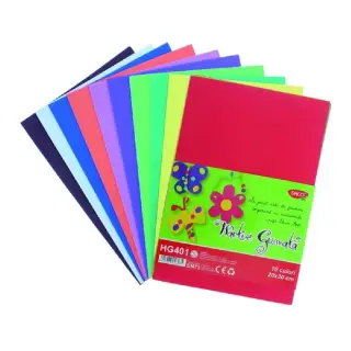 Hartie Gumata 20x30CM, 10 Coli, 10 Culori