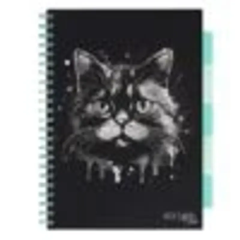 Caiet cu spirala si separatoare, STRIGO PADS Project Book PISICA, A4, Matematica
