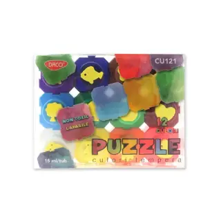 Culori tempera 12 culori Puzzle DACO