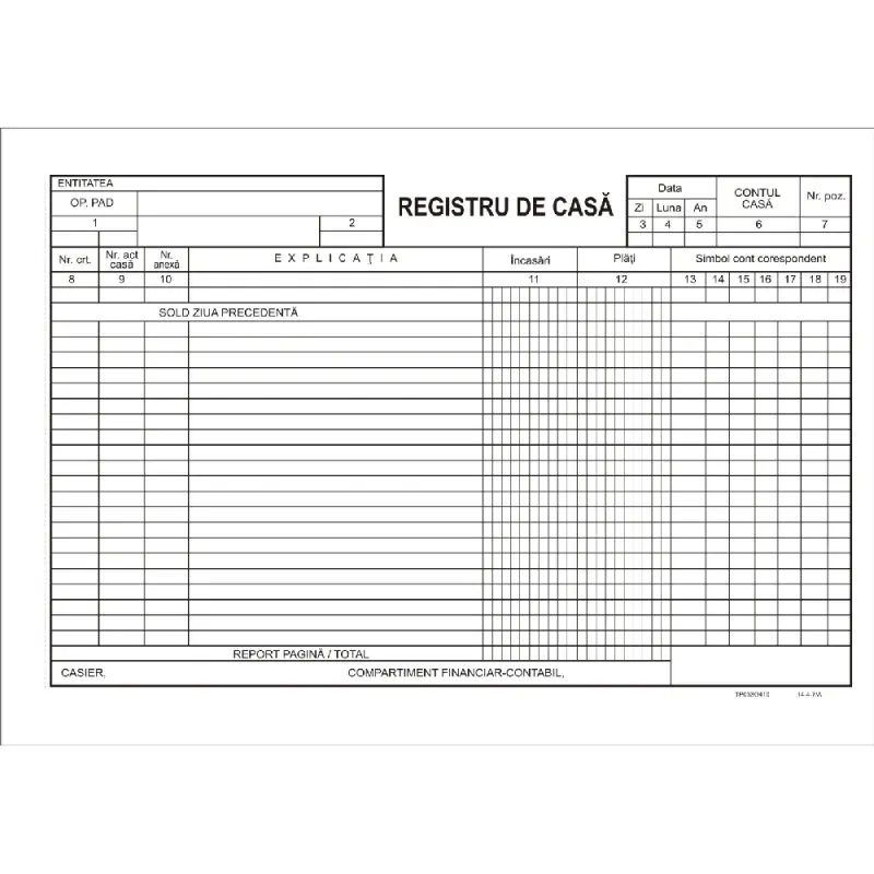 Registru de casa A4 orizontal