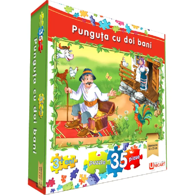 Puzzle 35 piese - Punguta cu doi bani 33x23 cm