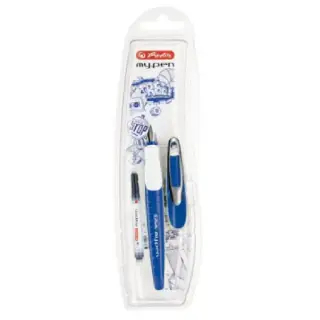 Stilou MY.PEN penita M, Albastru/Alb