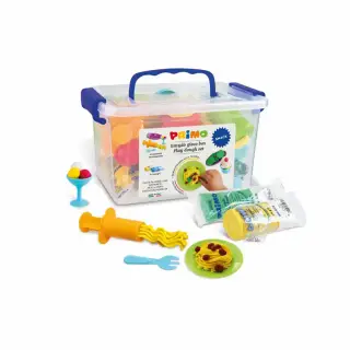 Plastilina Morocolor Primo, 6 culori, 22 accesorii, cutie plastic