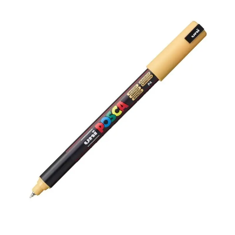 Marker UNI Posca, 0.7 mm, varf fin metalic, PORTOCALIU CAISA