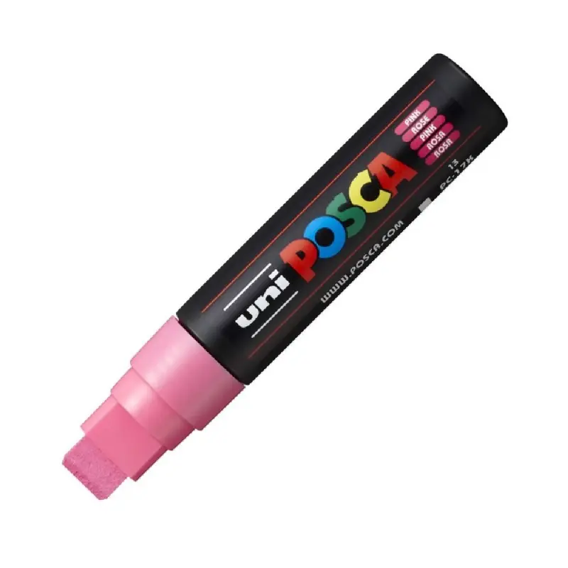 Marker UNI Posca, 15.0 mm, varf tesit, ROZ
