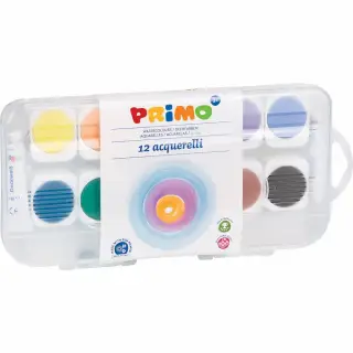 Acuarele Morocolor Primo, pastila 30 mm, 12 culori/set