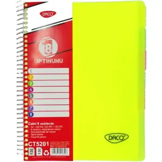 Caiet A4 8 subiecte 240 file Coperta Plastic