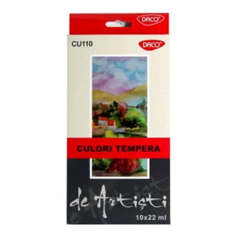 Culori Tempera 10 culori 22ml Artist Daco