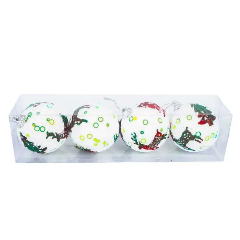 Globuri pom Craciun - Reni, 6 cm, 4 buc/set