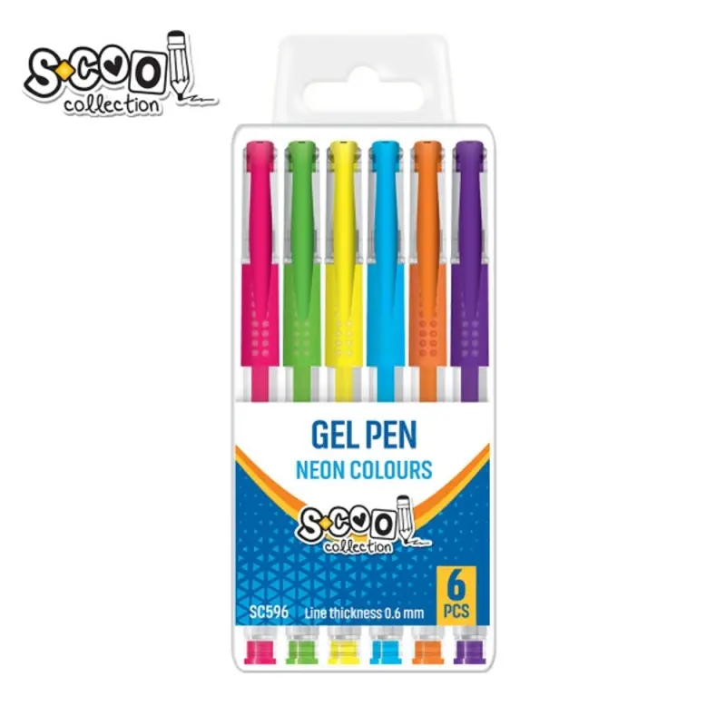 Pix cu gel, neon, 6 buc/cutie