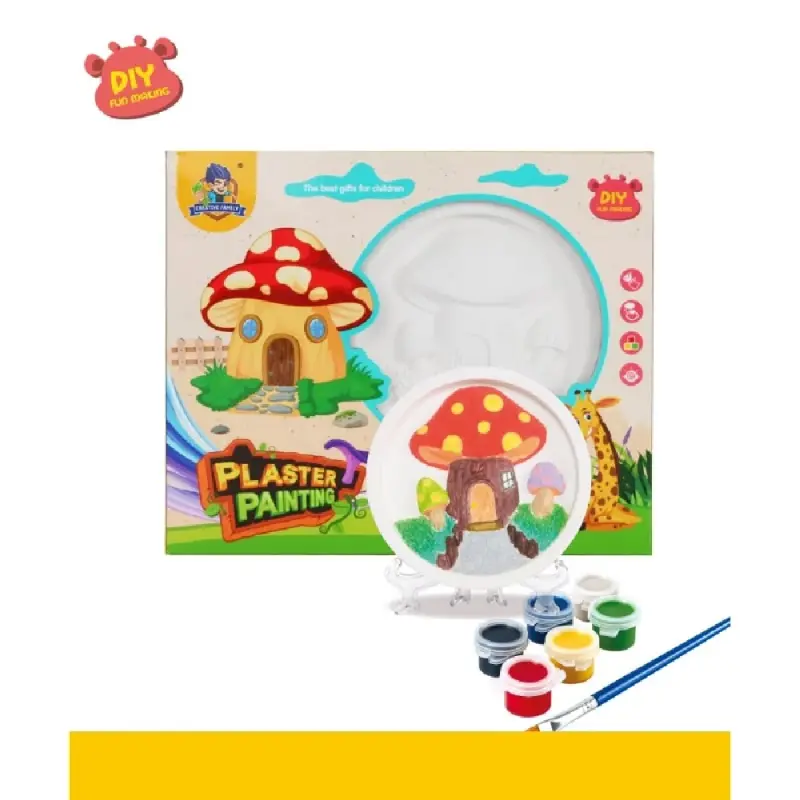 Set de pictura Plaster Painting cu 6 culor Ciupercai