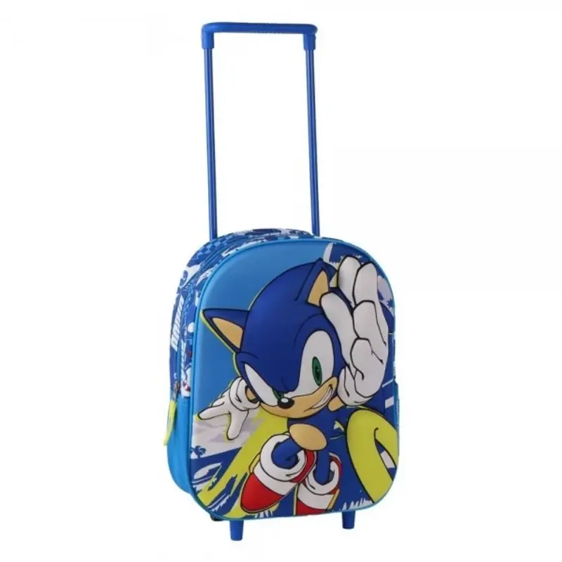 Ghiozdan gradinita Cerda Sonic 3D, 25cm, 1 compartiment, tip troller, 25x30x12cm