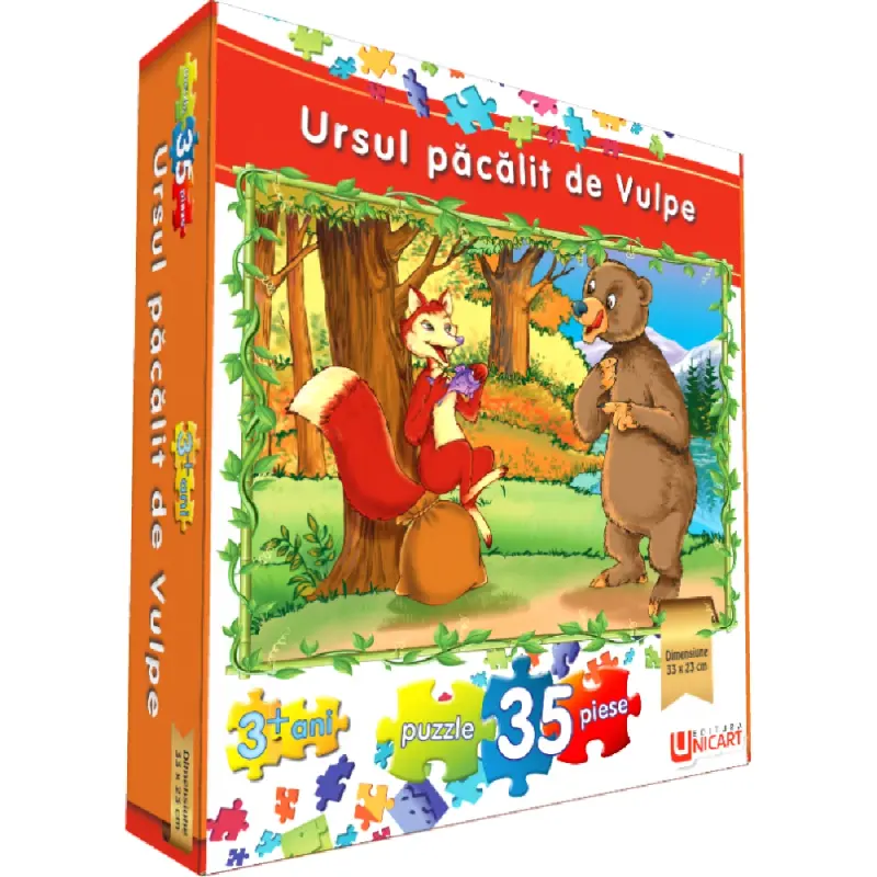 Puzzle 35 piese - Ursul pacalit de Vulpe 33x23 cm