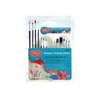 Pensula Set 15 Cu Paleta Acuarela Daco