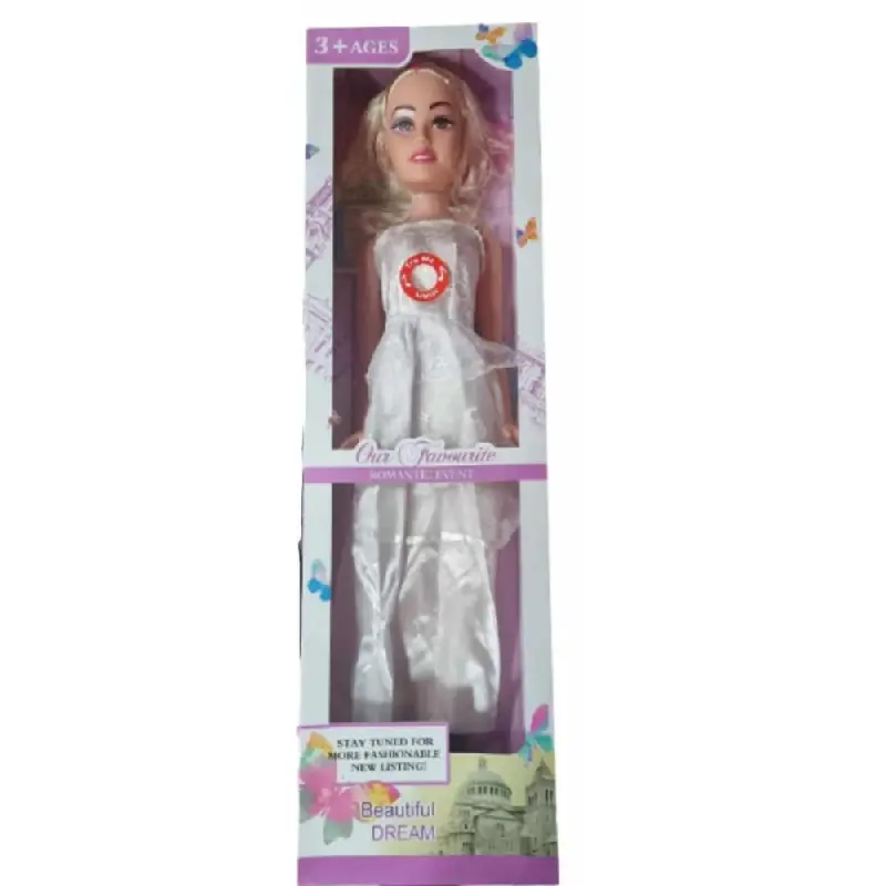 Papusa Muzicala 75cm rochie Alba