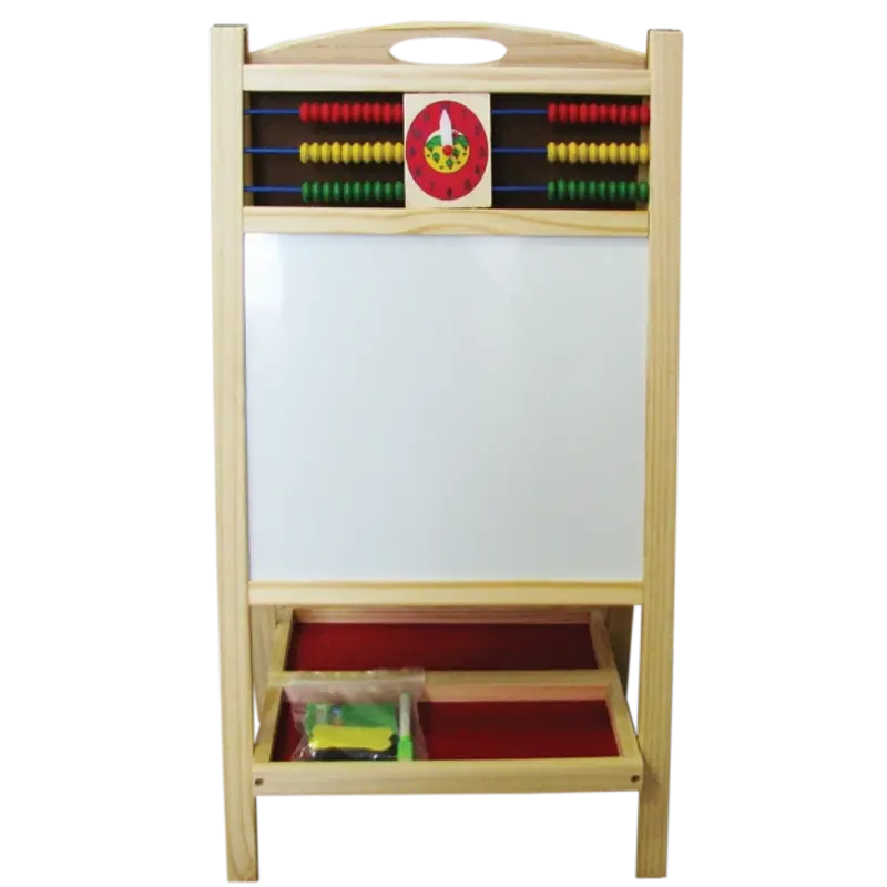 Tabla magnetica educativa cu 2 fete, alb, verde, + 4 markere si numaratoare