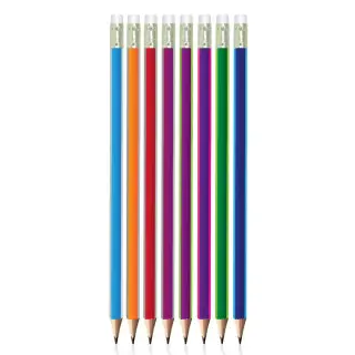 Creion grafit HB, cu radiera, triunghiular - S-COOL