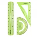 Set geometrie Keyroad, 20cm, PVC, diverse culori, flexibil, blister 3 piese 4