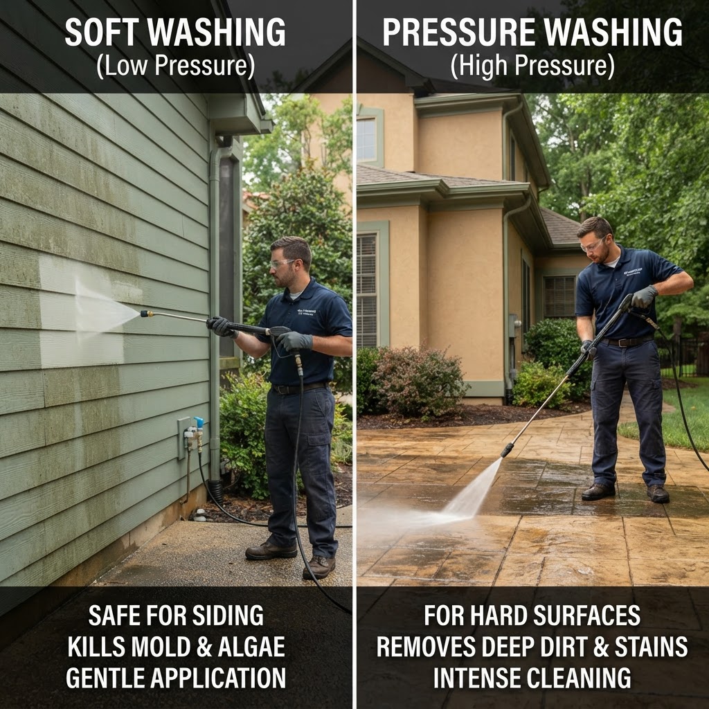 Is House Washing the Same as Pressure Washing?