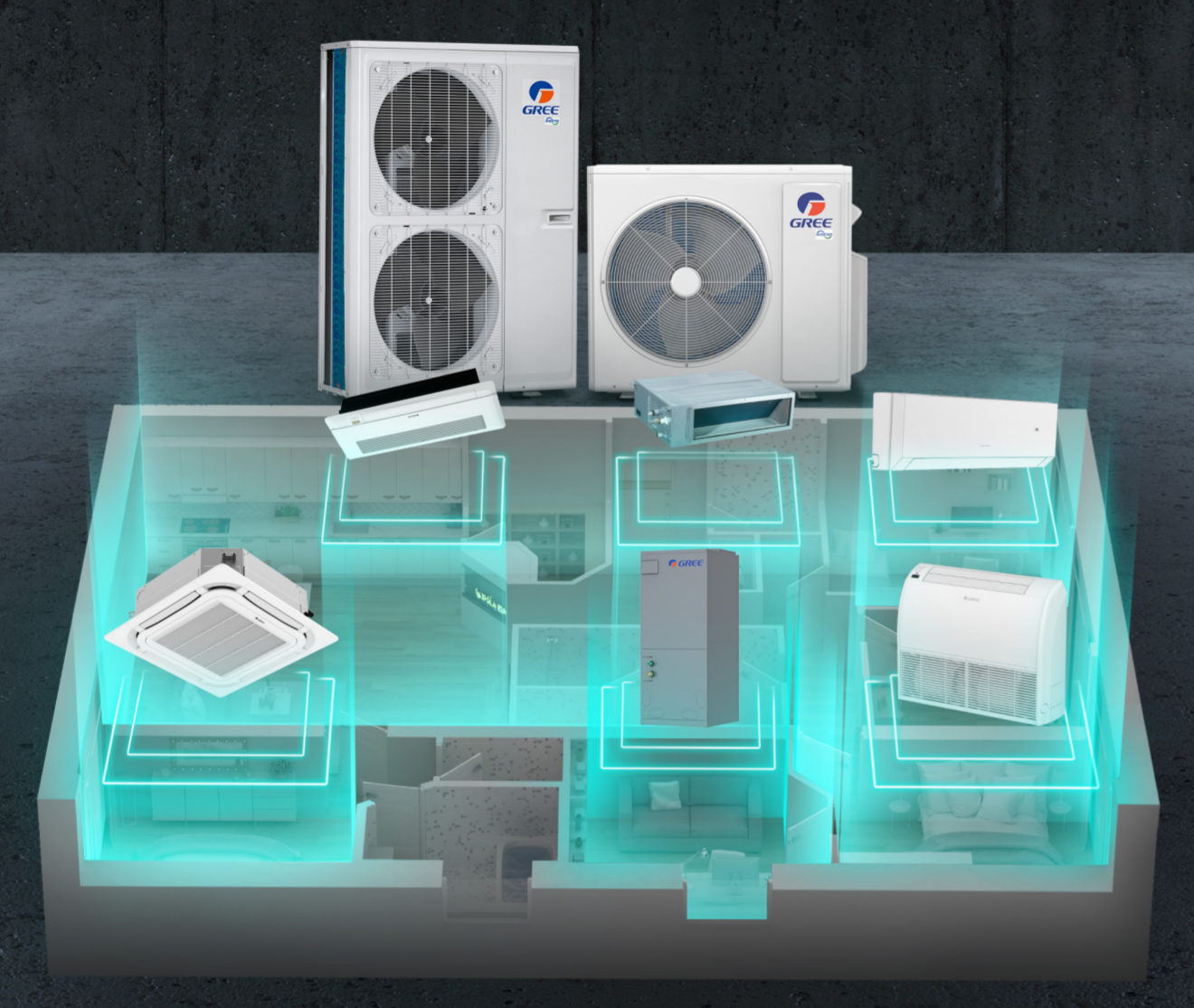 GREE Multizone Ductless System Diagram