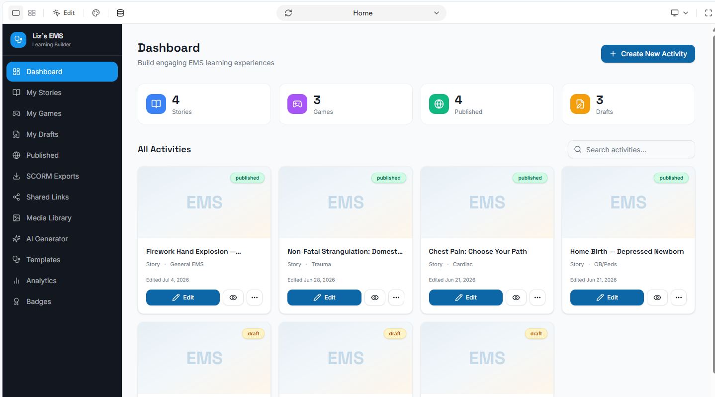 Liz's EMS Interactive Learning Builder template preview