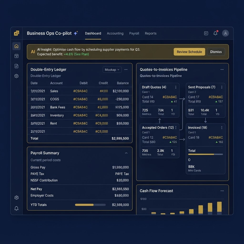 Business Operations Co-pilot module mockup