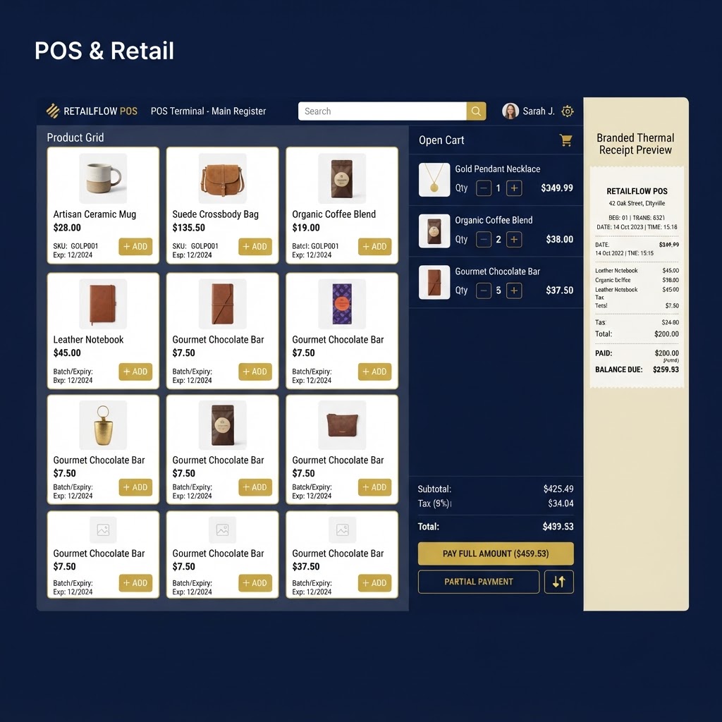 POS & Retail module mockup