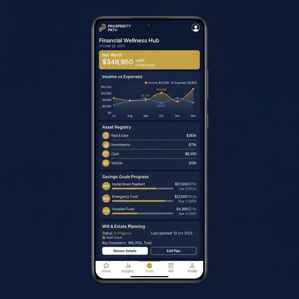 Personal Financial Wellness module mockup