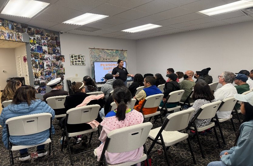 Participants seated in the WCP classroom during a Get Safe training session