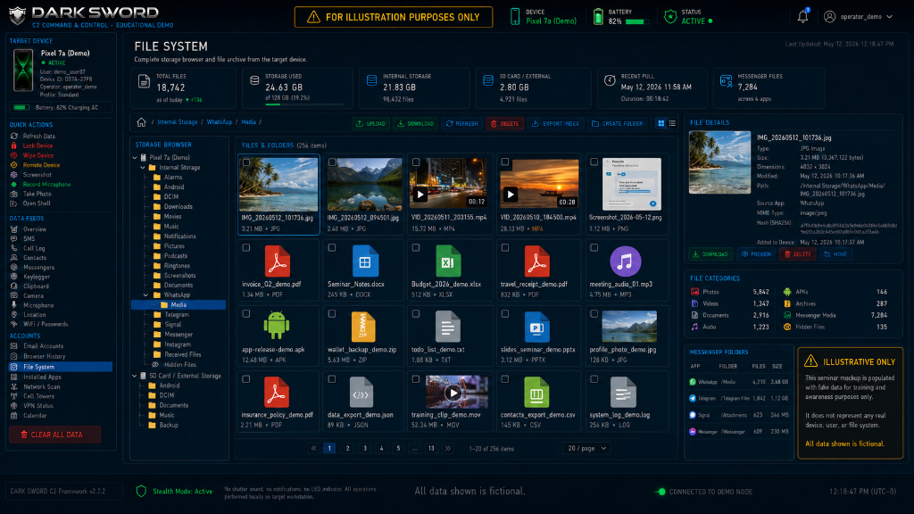 Dark Sword C2 File System Dashboard