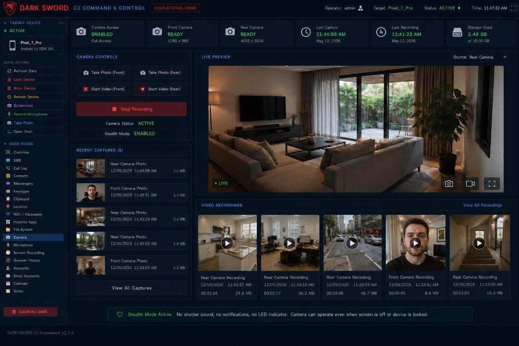 Dark Sword C2 Camera Dashboard