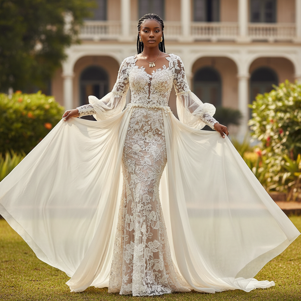 Sheer Overlay Maxi Gown - A sophisticated maxi featuring delicate sheer overlay with lace detailing, creat