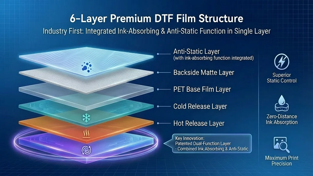 Structure 6 couches du film DTF Premium