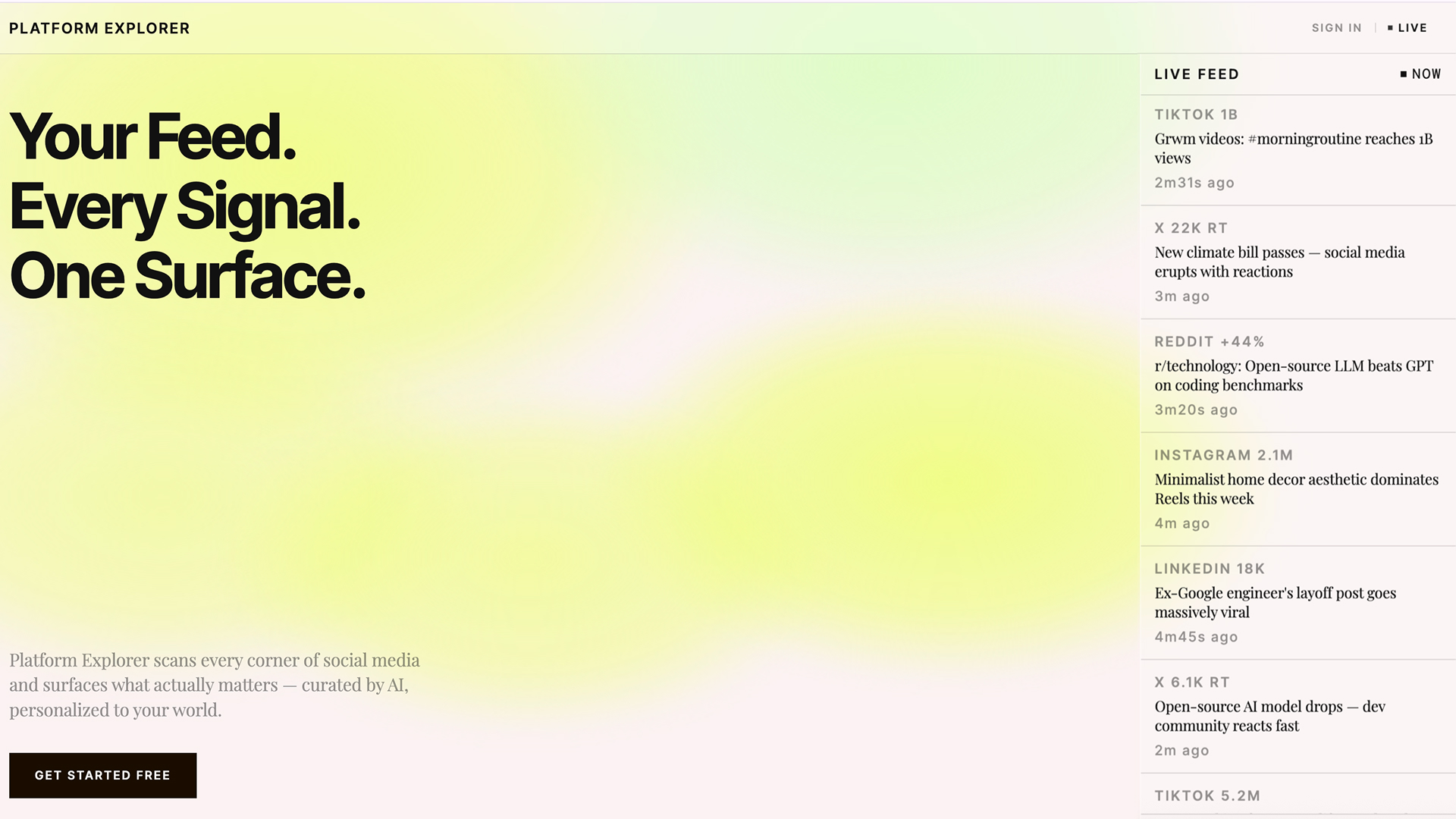 Social Discovery template preview