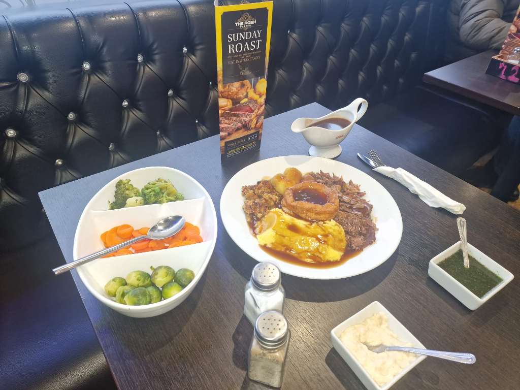 Freshly prepared dishes from The Posh Public House kitchen
