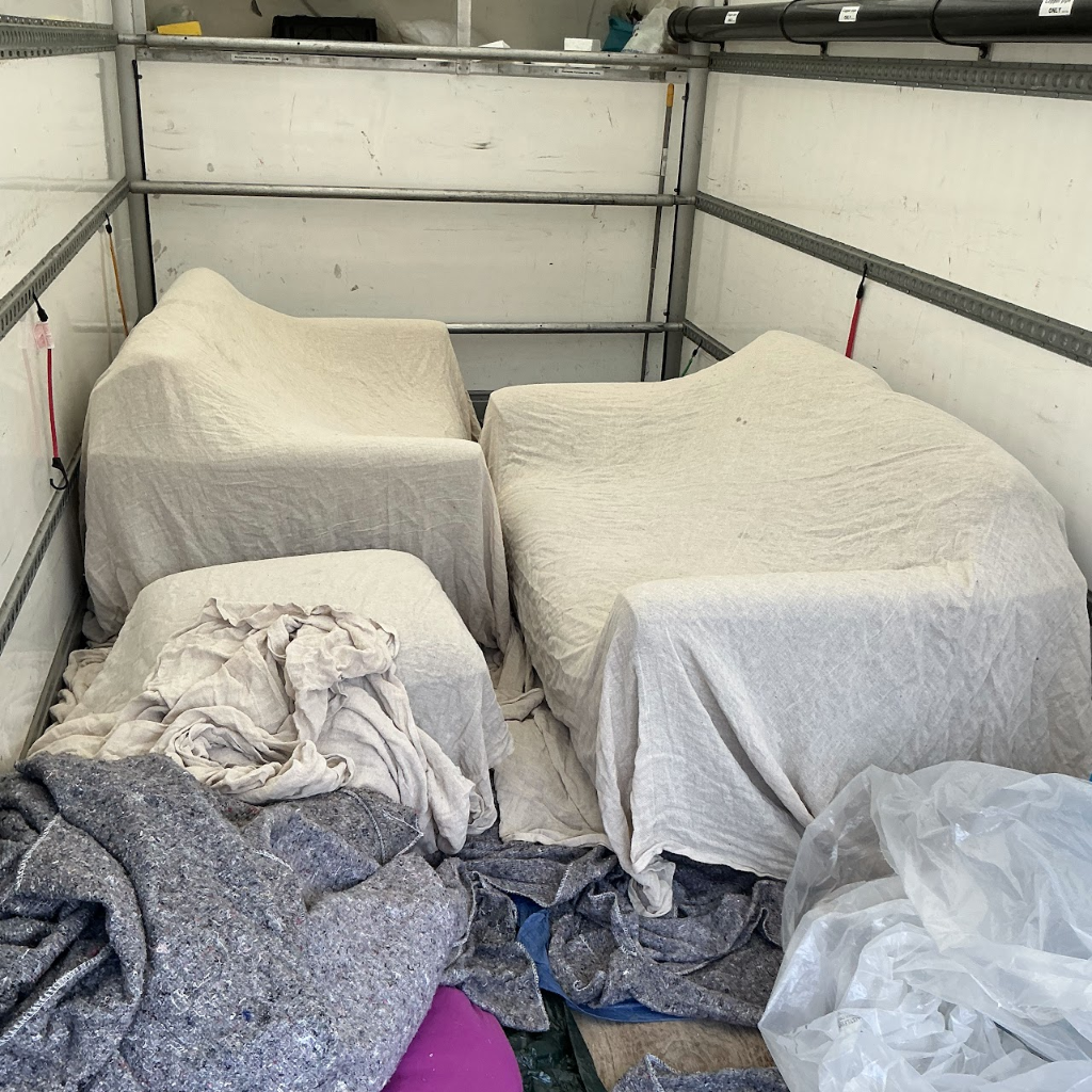 Items carefully wrapped & secured in the van