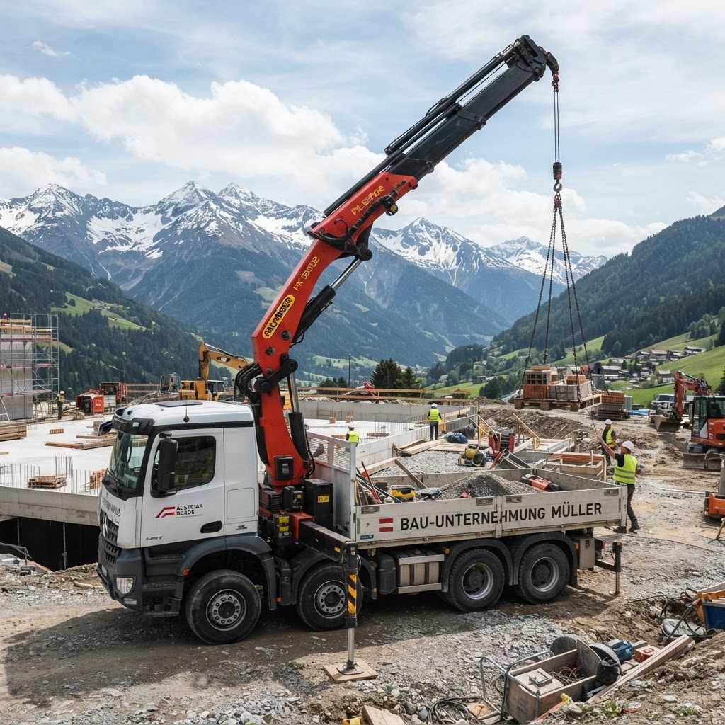Porteur avec grue auxiliaire Palfinger PK 15500