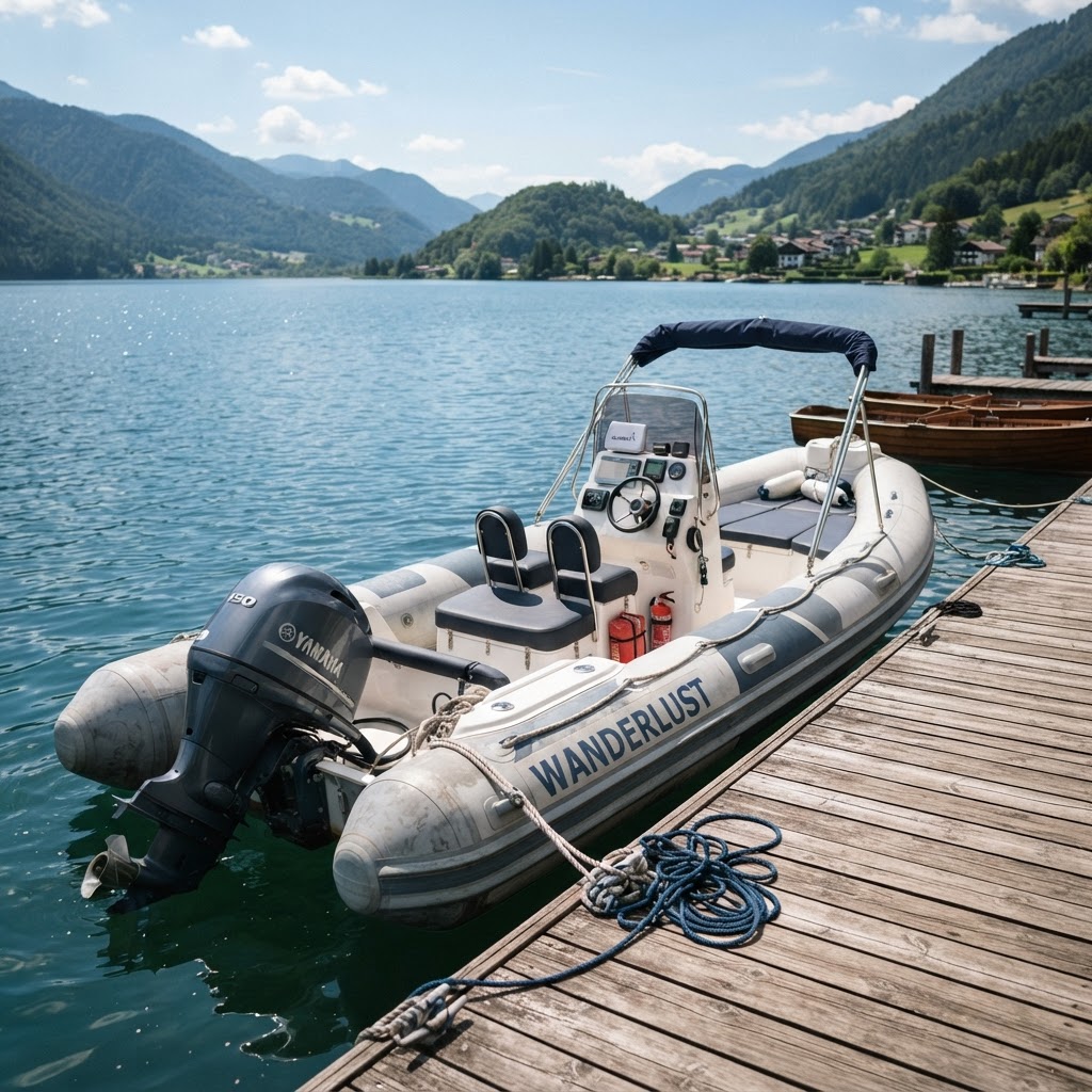 Bateau à moteur semi-rigide 6m
