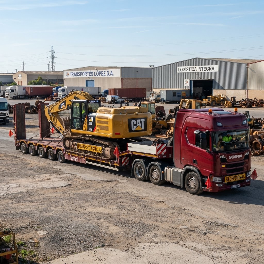 Semi porte-engins pour convoi exceptionnel