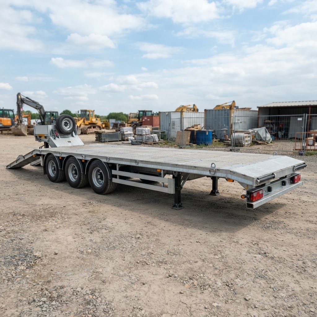 Semi-remorque plateau Krone SDP 27 - porte-engins