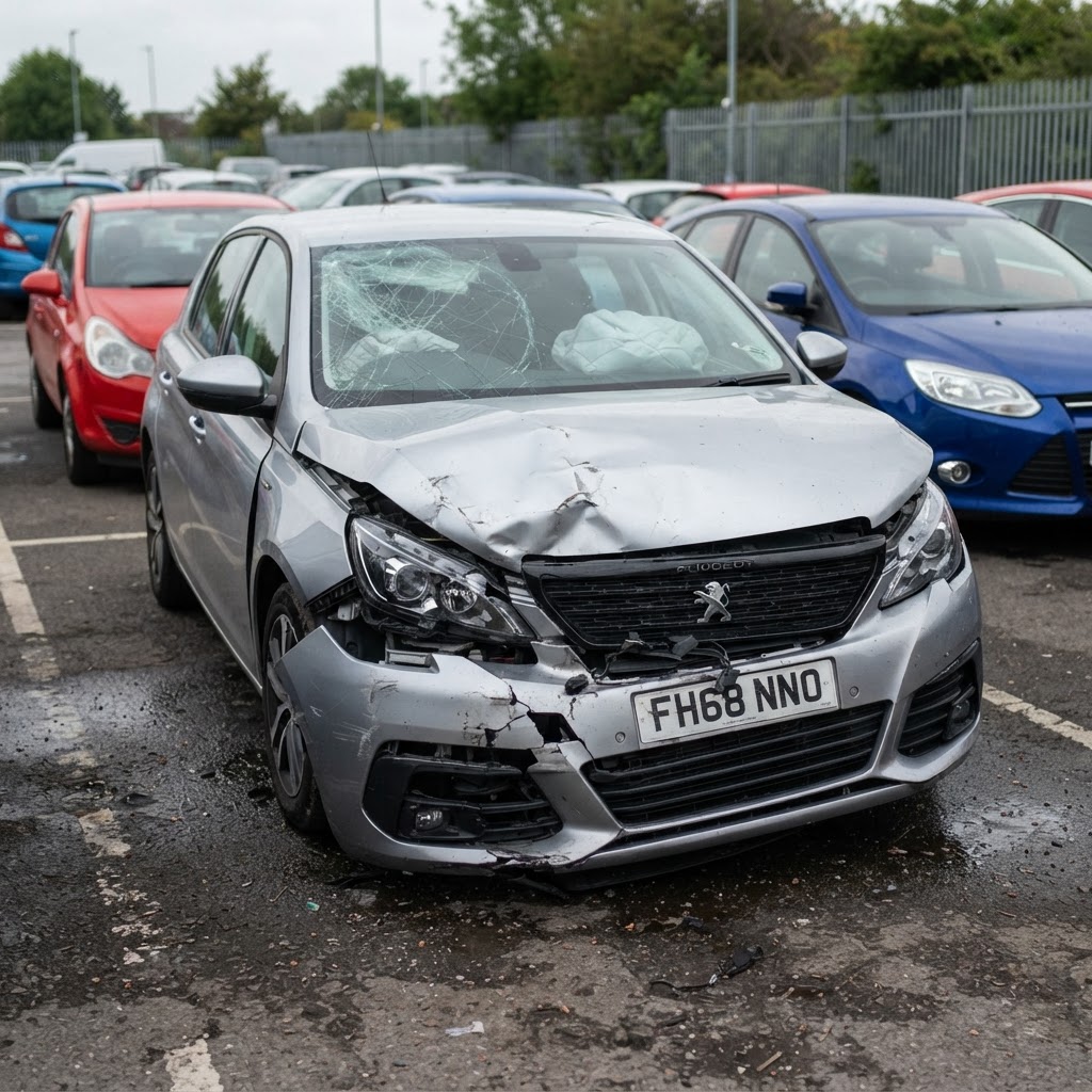 Peugeot 308 1.6 BlueHDi 2018 accidentée avant