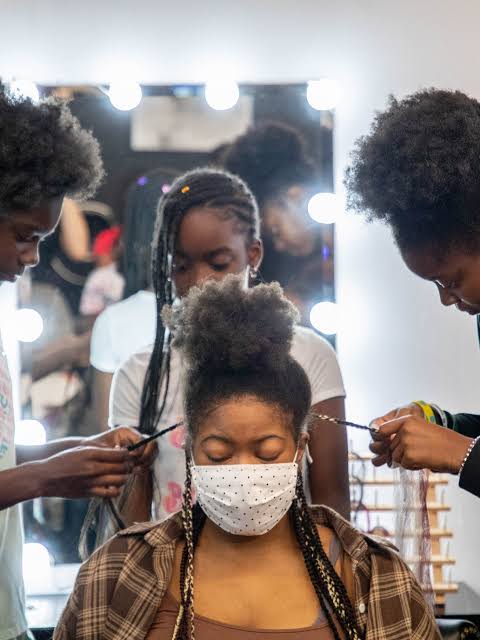 Youth braiding session