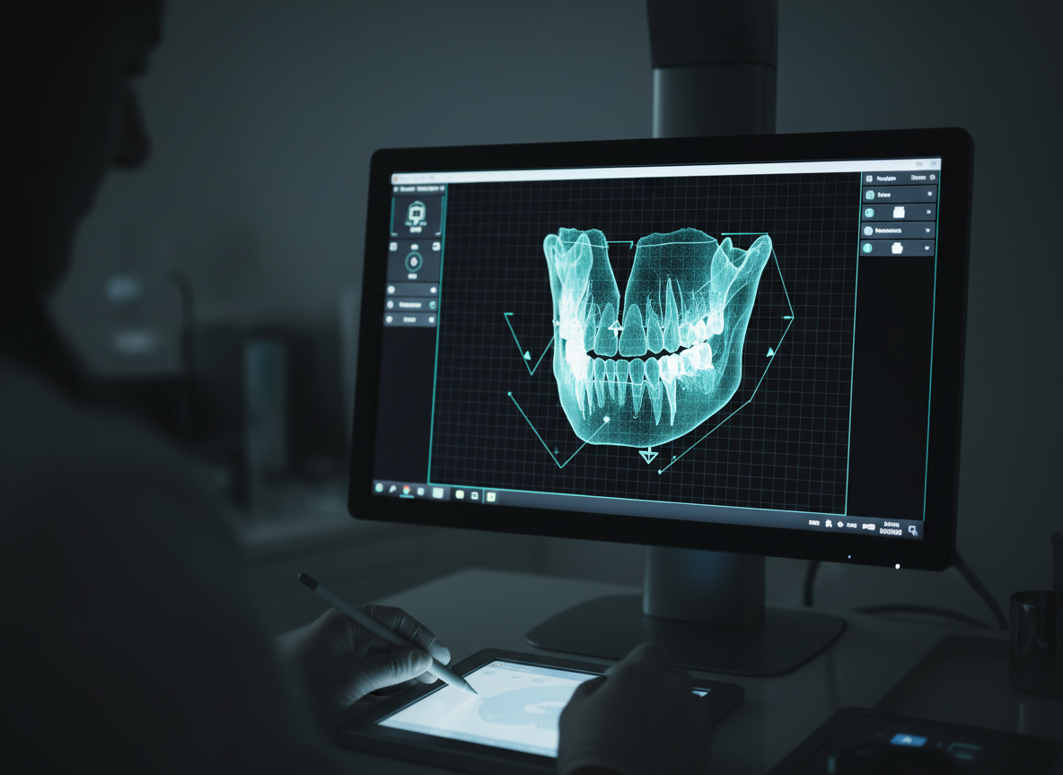 Interface du scanner 3D Cone Beam pour la planification d'implant dentaire à Strasbourg