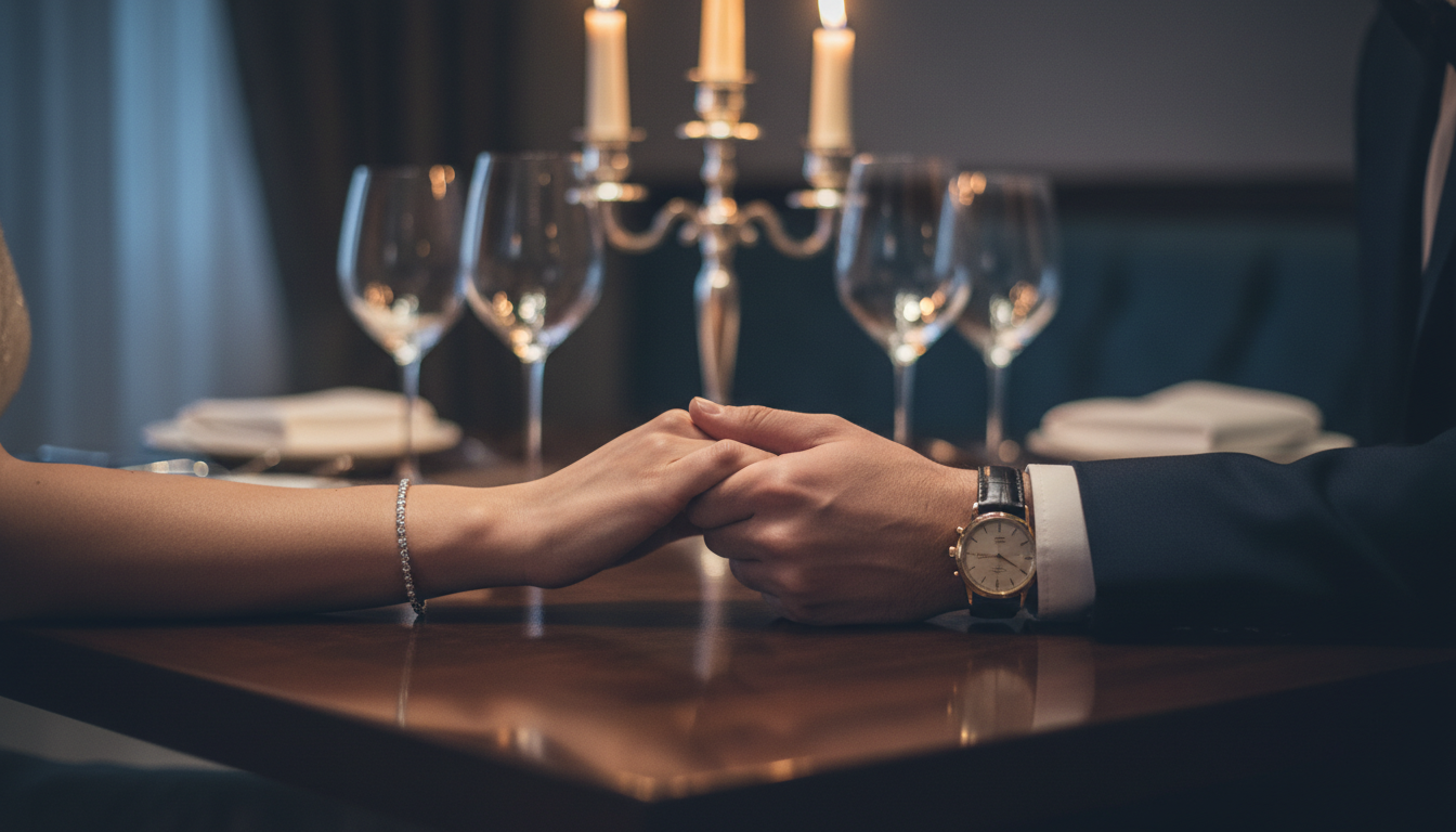 Intimate dining experience with candlelight